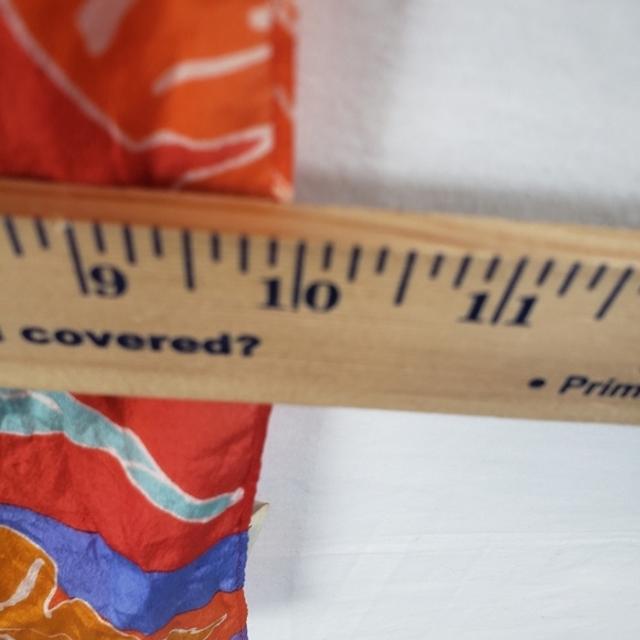 Vibrant Orange Multicolored Floral Silk Scarf - Picture 5 of 5